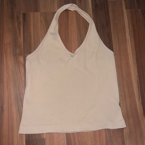 Beige, halter crop top, gently worn - Picture 1 of 2